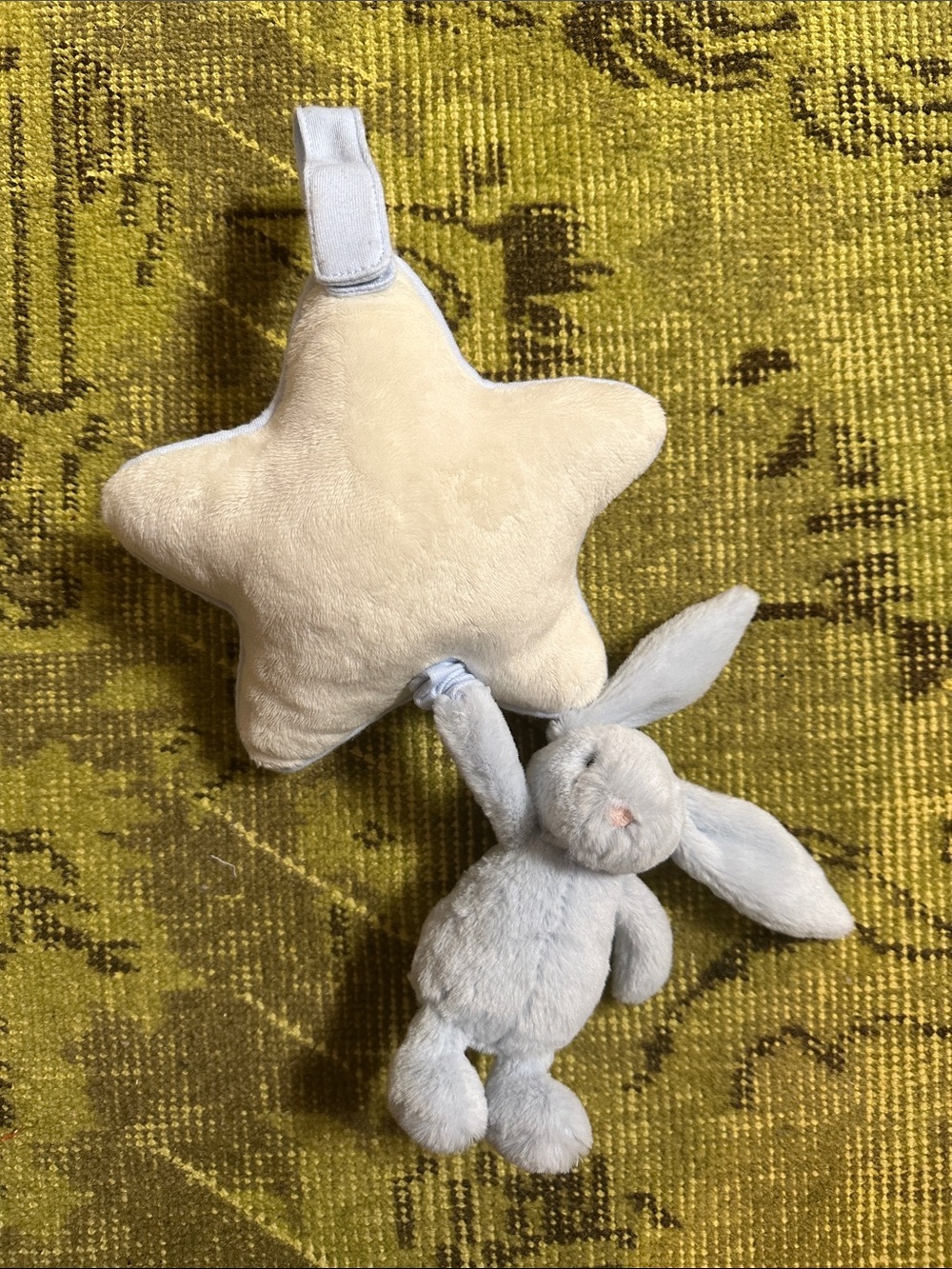 Jellycat Bashful Bunny Star Musical Pull Powder Blue